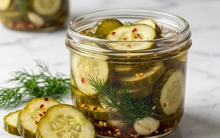 Sweet Spicy Refrigerator Pickles – Easy Quick Recipe